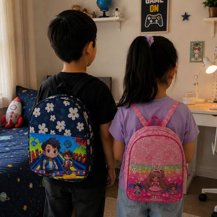 Mochila Infantil Estampada con Bolsa enfrente Niño/Niña 26cm*22cm*8cm