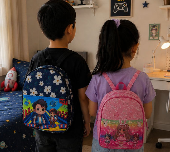 Mochila Infantil Estampada con Bolsa enfrente Niño/Niña 26cm*22cm*8cm