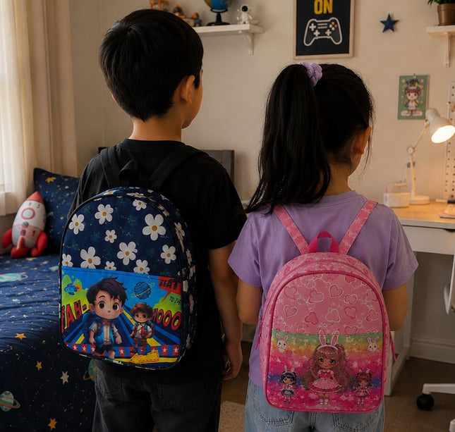 Mochila Infantil Estampada con Bolsa enfrente Niño/Niña 26cm*22cm*8cm