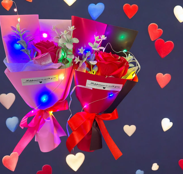 3 Rosa con Luz con Cajita de Regalo San Valentin $69 c/u