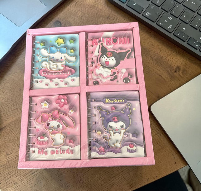 24 Libretas 3D Sanrio/Sticht/Capibara/Labubu $11 c/u