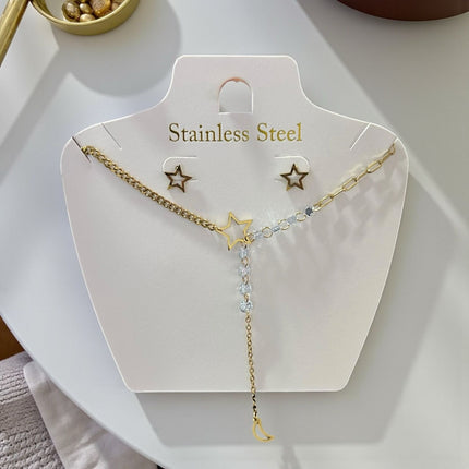 6 Sets de Acero Inoxidable Aretes y Collares $38c/u
