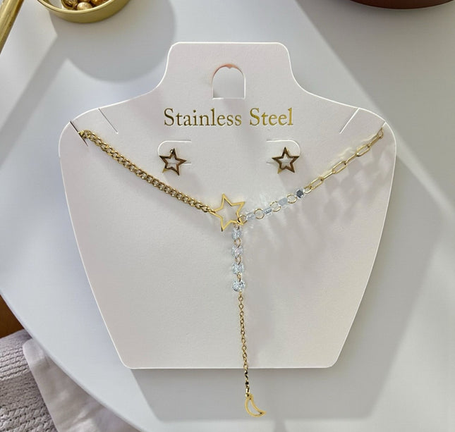 6 Sets de Acero Inoxidable Aretes y Collares $38c/u