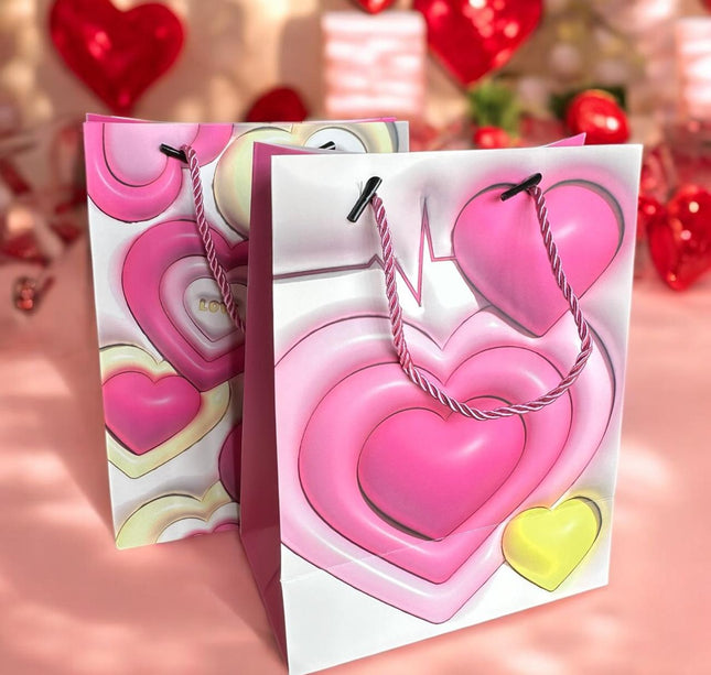 12 Bolsas de Regalo Corazones $6.9 c/u