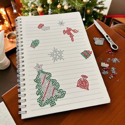 12 Sticker Navideños Pedreria Figuras $9.75 c/u