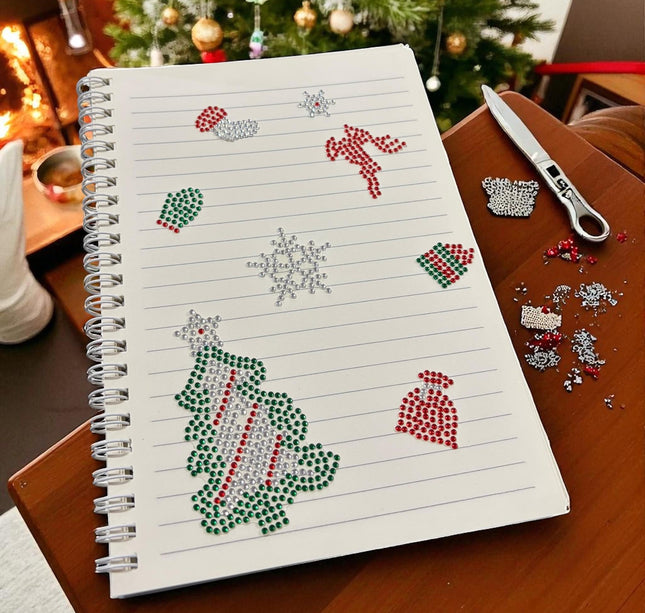 12 Sticker Navideños Pedreria Figuras $9.75 c/u