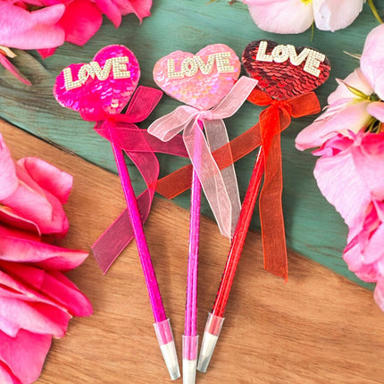 12 Lapiceros de Corazon Love San Valentín $6.25 c/u