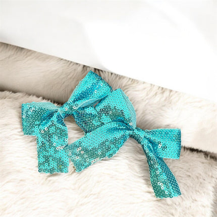 12 Pares de Moños Lentejuelas Colores $8.5 c/u