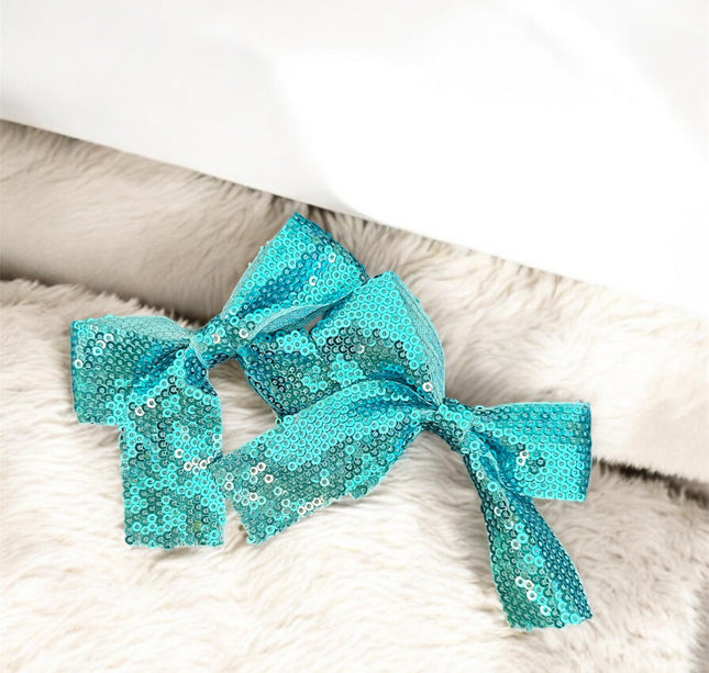 12 Pares de Moños Lentejuelas Colores $8.5 c/u