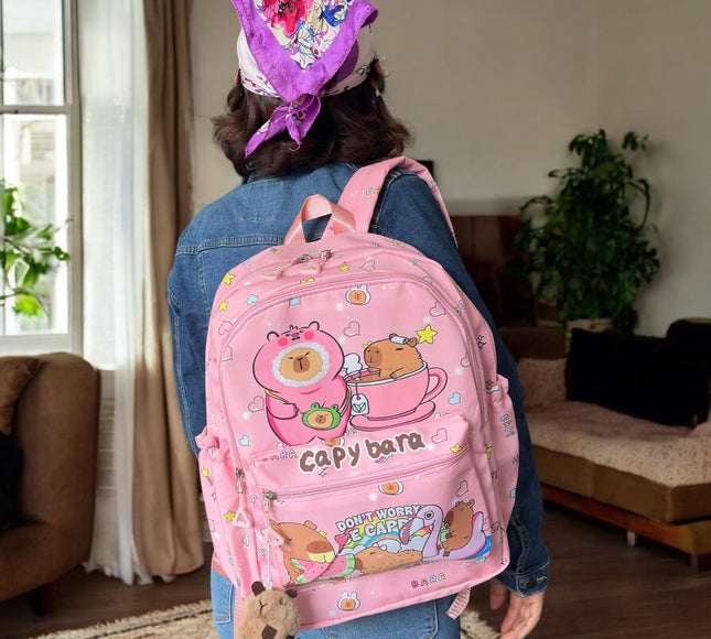 Mochila Capibara Escolar Colores