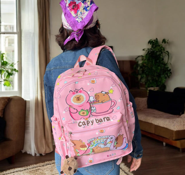 Mochila Capibara Escolar Colores