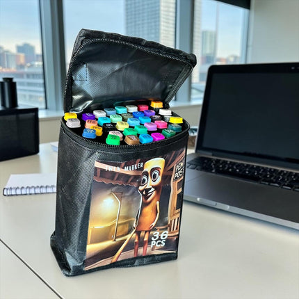 Estuche "Tralalero" de 36 Plumones Doble Punta