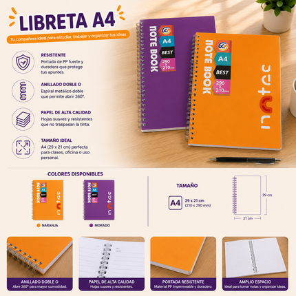 Exclusivo Tienda en linea 💥💎Libreta Escolar 70 hojas Raya con Pasta de Plastico Neón