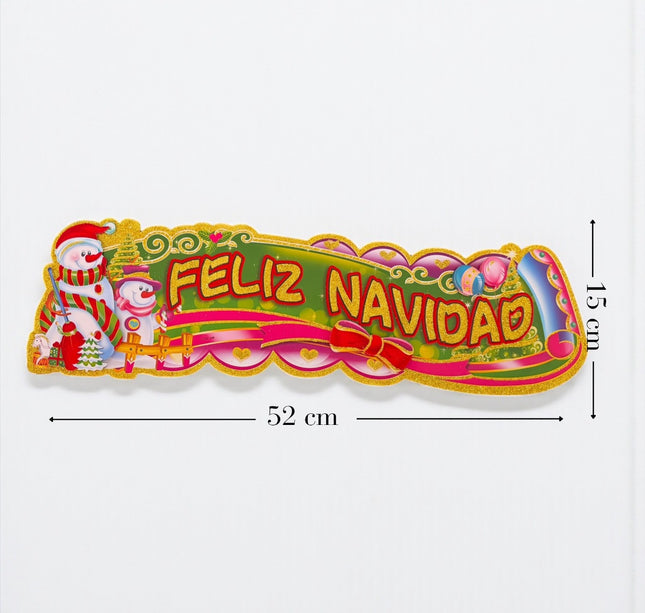 12 Letrero Feliz Navidad 52cm * 15cm $12.6 c/u