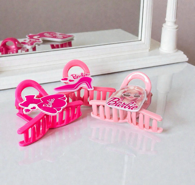 12 Pinzas Barbie Para Cabello $7.80 c/u