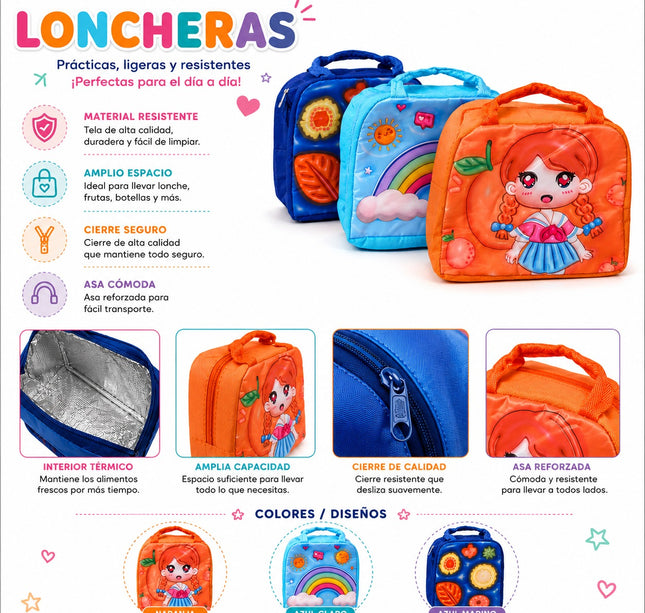 Loncheras Termicas Decoradas Colores