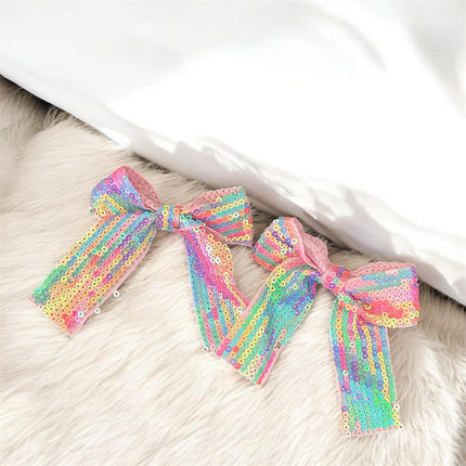 12 Pares de Moños Lentejuelas Colores $8.5 c/u