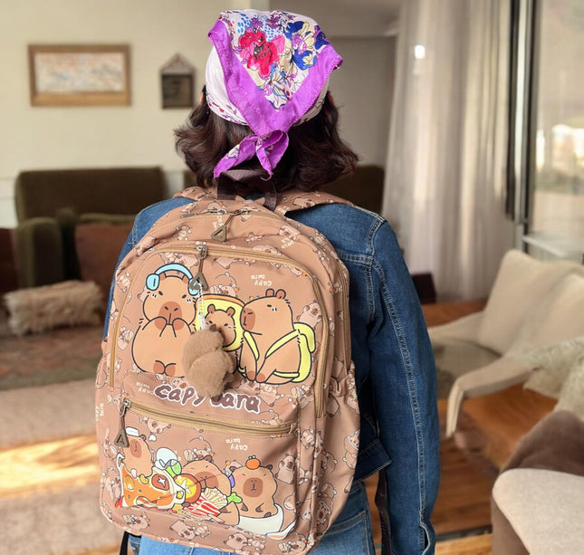 Mochila Capibara Escolar Colores