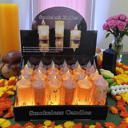 24 Velas de Luces Decoradas Halloween $11.56c/u