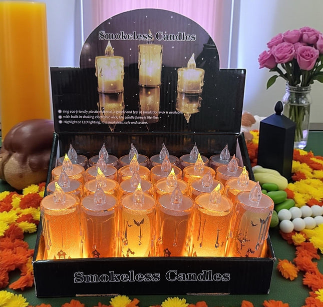 24 Velas de Luces Decoradas Halloween $11.56c/u