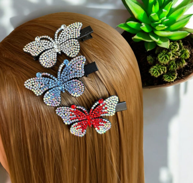 Set 12 Pasadores Mariposa Brillosa $6.58 c/u