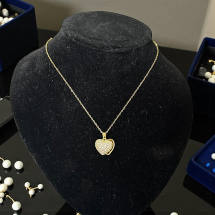 12 Collar Acero Inoxidable Corazon Dorado/Plateado $33 c/u