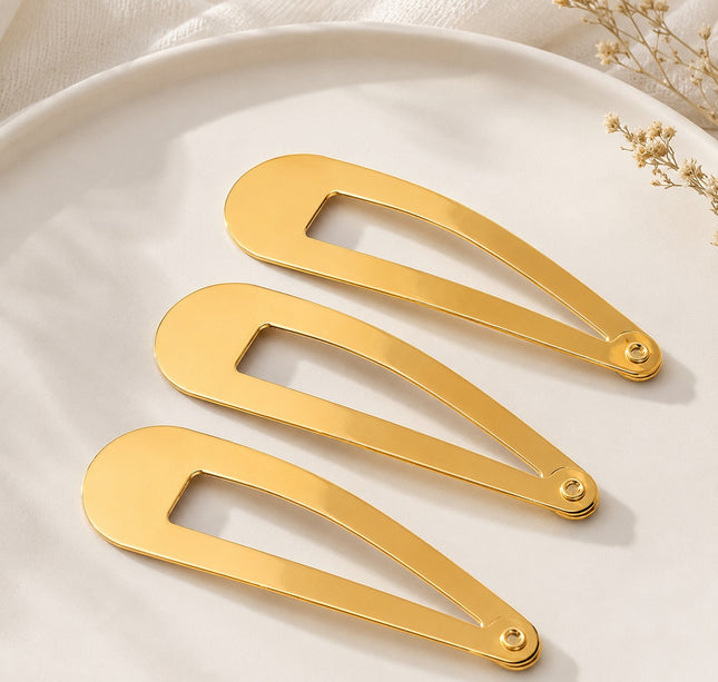 12 Sets de 3 Cucas Clasicas Doradas para Cabello $6.5 c/u