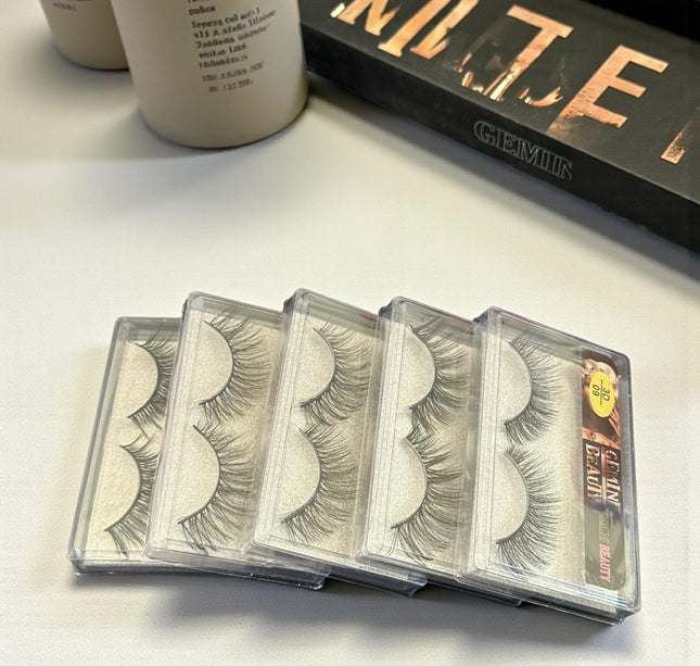 10 Pestañas postizas Gemini Beauty Dark $5.88 c/u