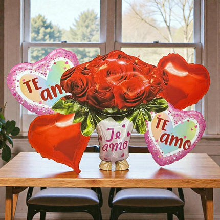 3 Sets 5 Globos Corazones "San Valentin" $29 c/u