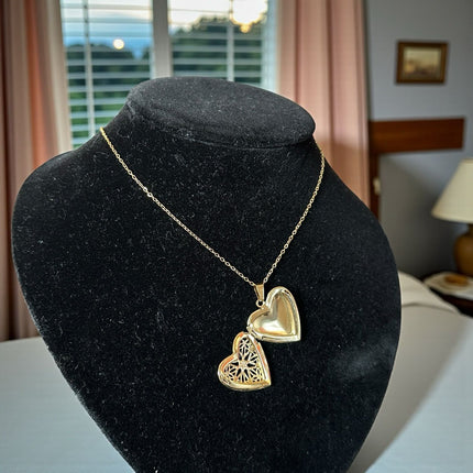12 Collares Relicarios de Corazón Acero Inoxidable $29.05 c/u