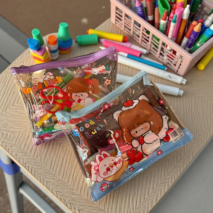 12 Lapiceras Transparentes Colores $5.85 c/u