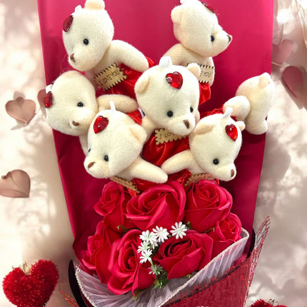 1 Ramo de Regalo Rosas y Osos de Peluche