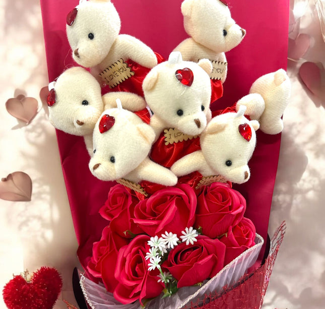 1 Ramo de Regalo Rosas y Osos de Peluche