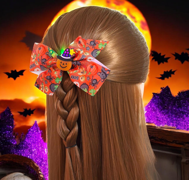 12 Moños Halloween Con Luces con Figurita $11.5 c/u