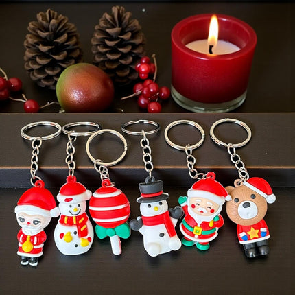 12 Llaveros Navideños Figuras 3D $4.9 c/u