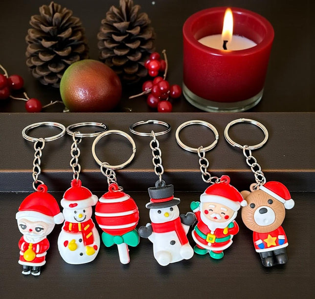 12 Llaveros Navideños Figuras 3D $4.9 c/u