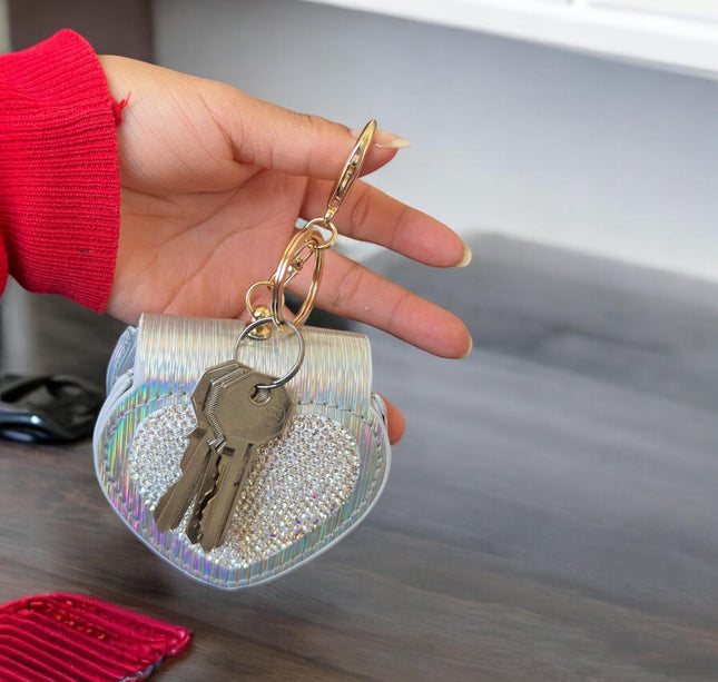 3 Monedero Corazon con Pedrería $59 c/u