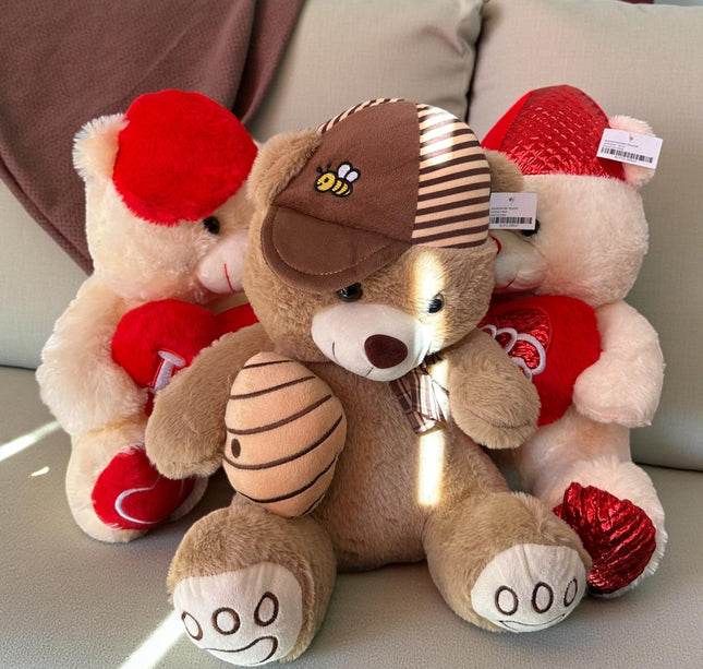 Oso de Peluche Grande "San Valentin" Gorro Love