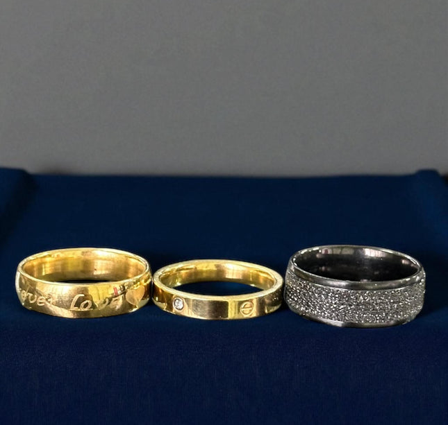 100 Anillos Hombres Acero $5.5 c/u
