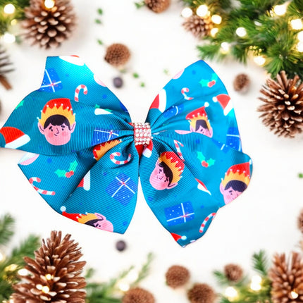 12 Moños Navideños Estampados $6.9 c/u