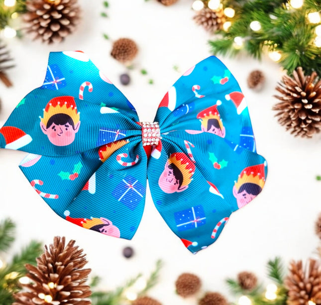 12 Moños Navideños Estampados $6.9 c/u