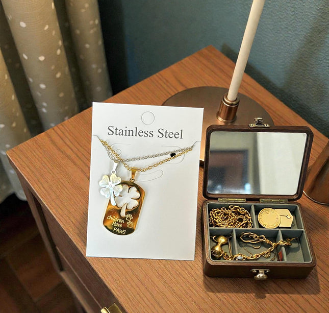 12 Duos de Collar Parejas Acero Inoxidable Dorado/Plateado $25.83 c/u