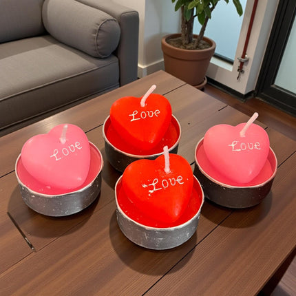 12 Velas Corazon Rojas/Rosas "San Valentin" $8.5 c/u