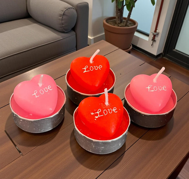 12 Velas Corazon Rojas/Rosas "San Valentin" $8.5 c/u