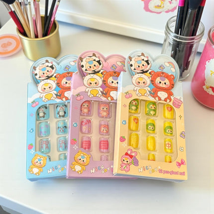 12 Sets de Uñas Infantiles Animalitos Disfraz $5.9 c/u