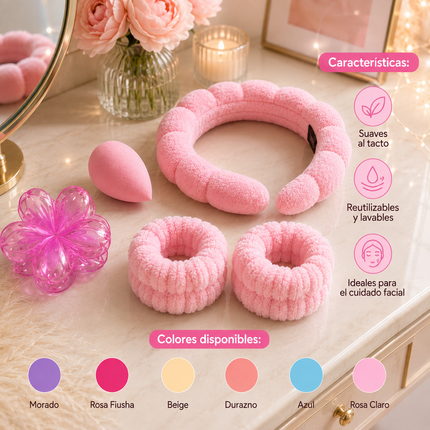 3 Kits de SkinCare con Accesorios Hermosos $45 c/u