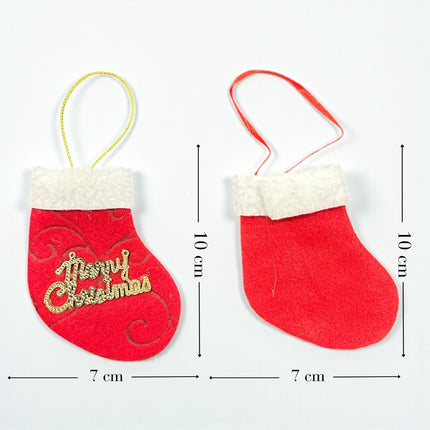 12 Botitas Navideñas Colgante 10cm * 7cm para decorar $5.9 c/u