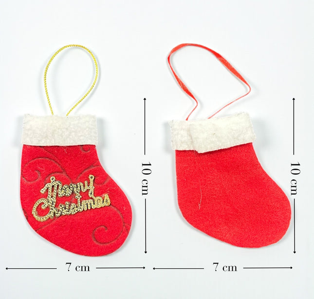 12 Botitas Navideñas Colgante 10cm * 7cm para decorar $5.9 c/u