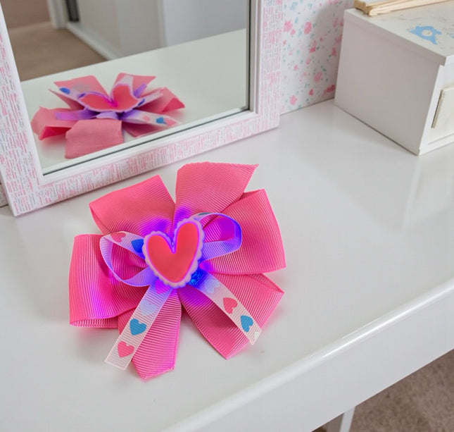12 Moños Con Luz Corazones D $9.75 c/u