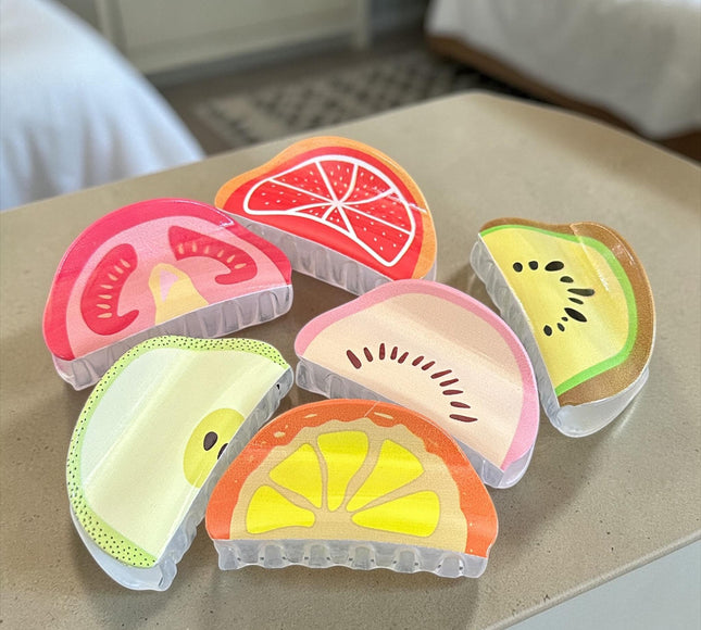 12 Pinzas Frutitas para Cabello $10.5 c/u